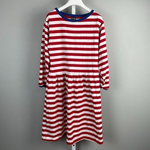 Vintage 90s Girls GAP Red White Blue Stripe Long Sleeve Play Dress M‎